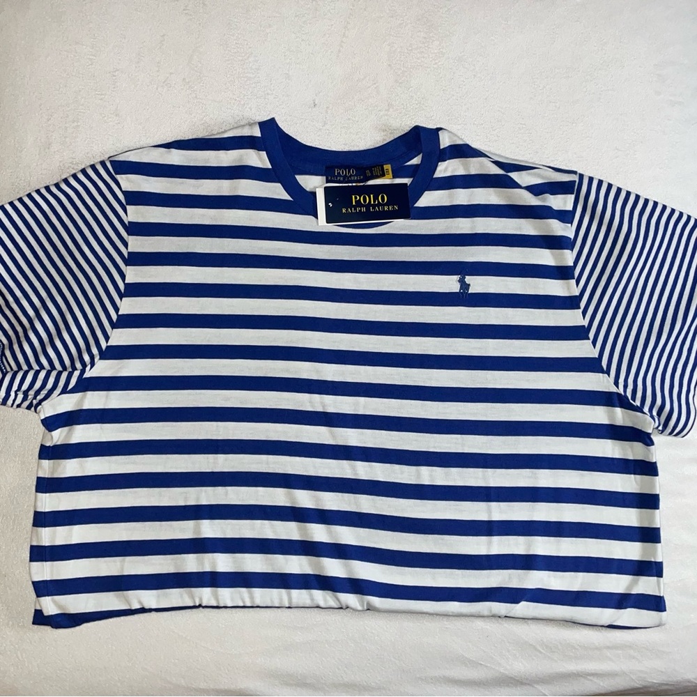 🎉HP🎉New! Polo Ralph Lauren Blue Stripe Oversized Fit Cotton T Shirt Dress XL - Picture 11 of 13